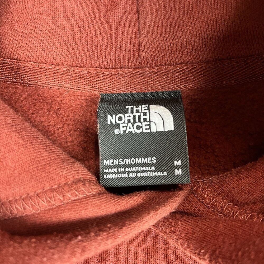The North Face Mens Hoodie M Rust Orange Logo Pullover Cotton Blend - Picture 5 of 12